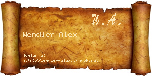 Wendler Alex névjegykártya